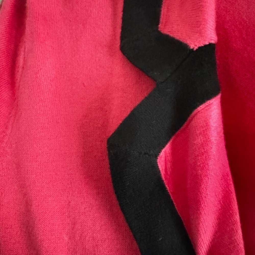 Halogen Hot Pink and Black Knit Stretch Blazer Sweater 3/4 Sleeve sz M - Picture 5 of 11